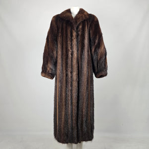 Vintage Mink Full-Length Furs by Sam Dark Brown Fur Coat - Size 10