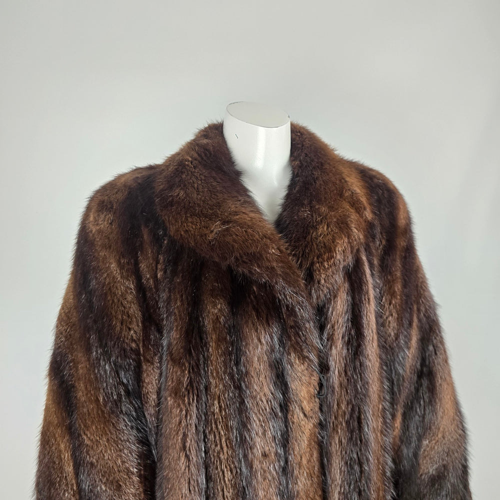 Vintage Mink Full-Length Furs by Sam Dark Brown Fur Coat - Size 10