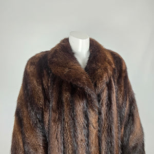 Vintage Mink Full-Length Furs by Sam Dark Brown Fur Coat - Size 10