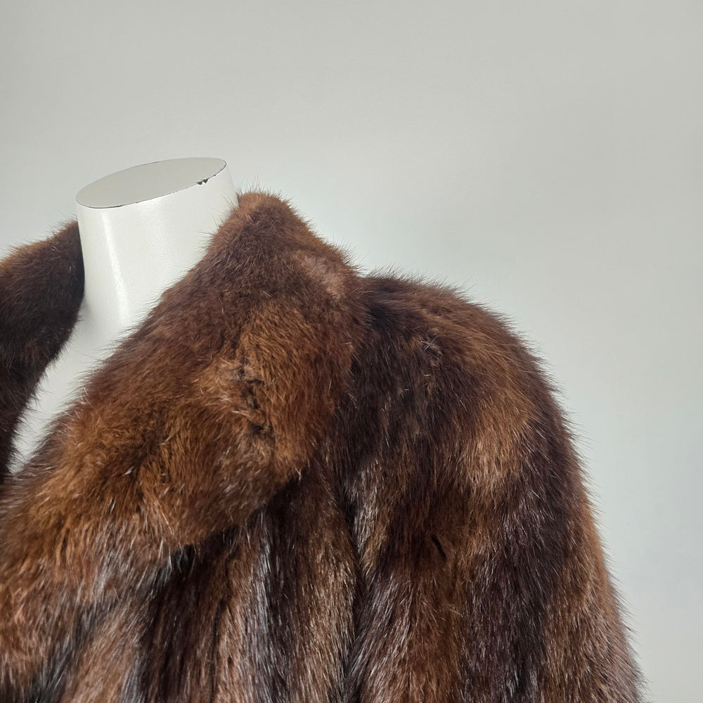 Vintage Mink Full-Length Furs by Sam Dark Brown Fur Coat - Size 10