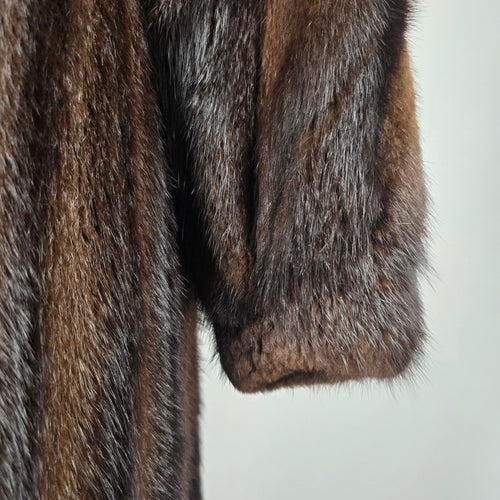 Vintage Mink Full-Length Furs by Sam Dark Brown Fur Coat - Size 10