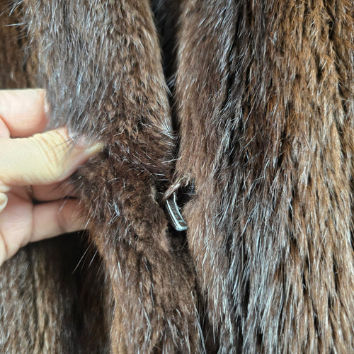 Vintage Mink Full-Length Furs by Sam Dark Brown Fur Coat - Size 10