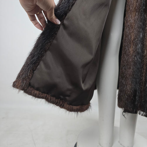 Vintage Mink Full-Length Furs by Sam Dark Brown Fur Coat - Size 10