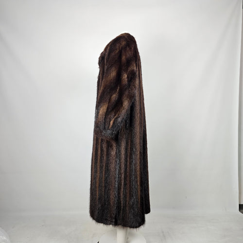 Vintage Mink Full-Length Furs by Sam Dark Brown Fur Coat - Size 10