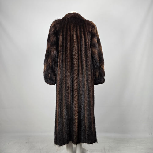 Vintage Mink Full-Length Furs by Sam Dark Brown Fur Coat - Size 10