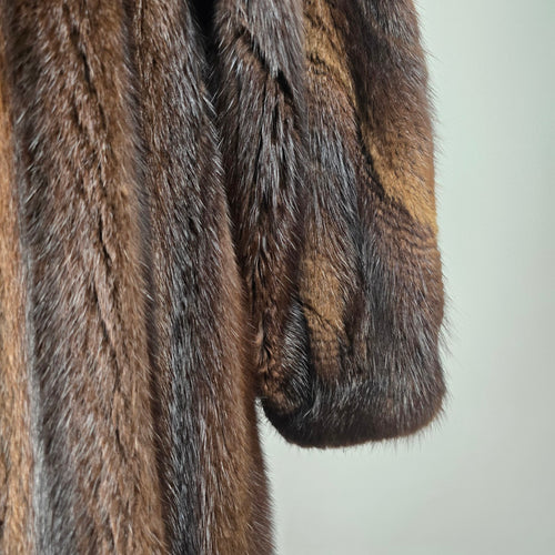 Vintage Mink Full-Length Furs by Sam Dark Brown Fur Coat - Size 10