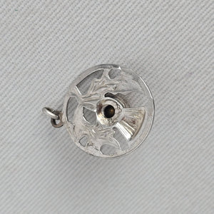 Vintage Celtic Scottish Thistle Orange Rhinestone Pendant Charm