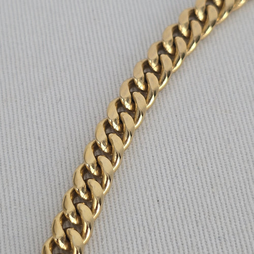 Vintage Gold-Tone Rhinestone Geometric Curb Chain Statement Necklace
