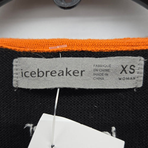 Icebreaker ZoneKnit Black Wool Quilted Full-Zip Vest - Size XS