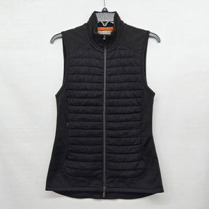 Icebreaker ZoneKnit Black Wool Quilted Full-Zip Vest - Size XS