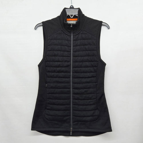 Icebreaker ZoneKnit Black Wool Quilted Full-Zip Vest - Size XS