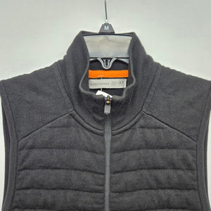 Icebreaker ZoneKnit Black Wool Quilted Full-Zip Vest - Size XS