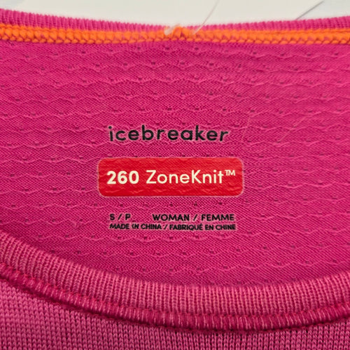 Icebreaker Women’s 260 ZoneKnit Merino Wool Long Sleeve Base Layer Pink - Size S