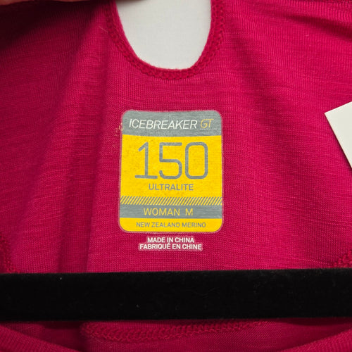 Icebreaker GT Women’s 150 Ultralite Merino Wool Long Sleeve Top Pink - Size M