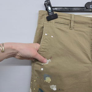 Polo Ralph Lauren Khaki Paint Splatter Wide Leg Cropped Pants - Size 10