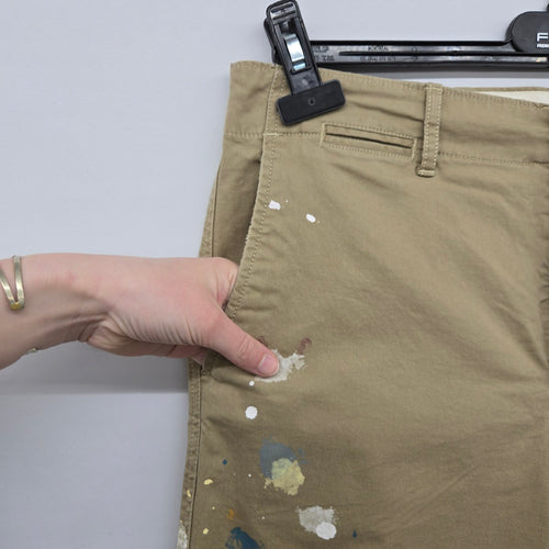 Polo Ralph Lauren Khaki Paint Splatter Wide Leg Cropped Pants - Size 10