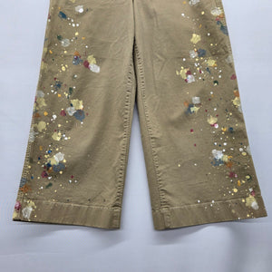 Polo Ralph Lauren Khaki Paint Splatter Wide Leg Cropped Pants - Size 10