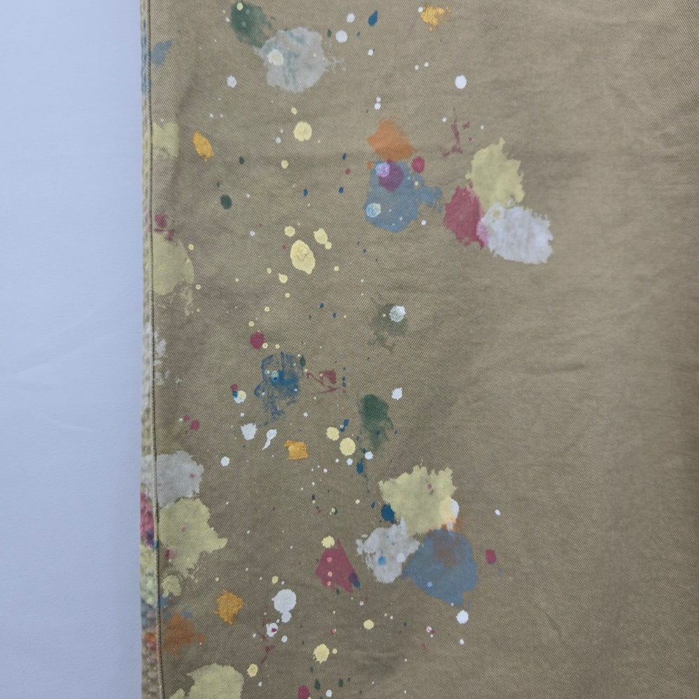 Polo Ralph Lauren Khaki Paint Splatter Wide Leg Cropped Pants - Size 10