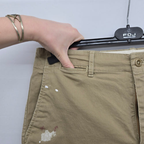 Polo Ralph Lauren Khaki Paint Splatter Wide Leg Cropped Pants - Size 10