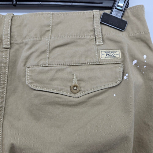 Polo Ralph Lauren Khaki Paint Splatter Wide Leg Cropped Pants - Size 10