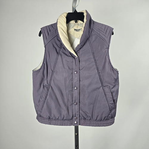 Vintage Encore Gray Lavender Quilted Puffer Vest - Size M