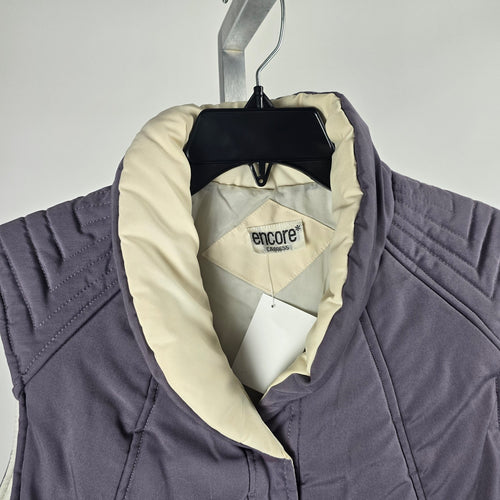 Vintage Encore Gray Lavender Quilted Puffer Vest - Size M