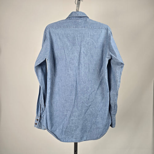 Vintage 1980s Levi's Orange Tab Chambray Shirt - Made in Canada - Size Medium