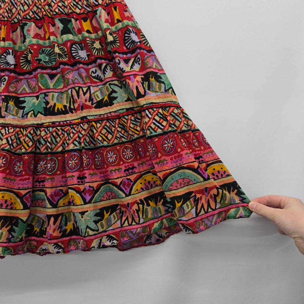 V.I.Petites Multicolor Printed Tiered Maxi Skirt - Size 4-6