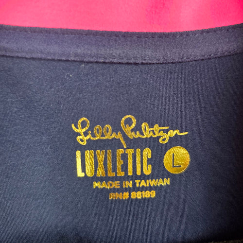 Lilly Pulitzer Luxletic Navy & Pink Full-Zip Athletic Jacket – Size L