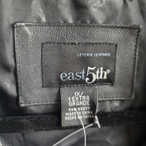 East 5th Women’s Black Genuine Leather Zip Front Jacket – Size 1X