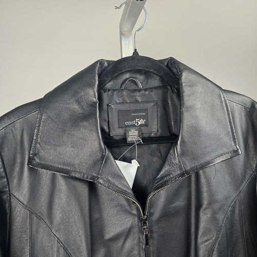East 5th Women’s Black Genuine Leather Zip Front Jacket – Size 1X