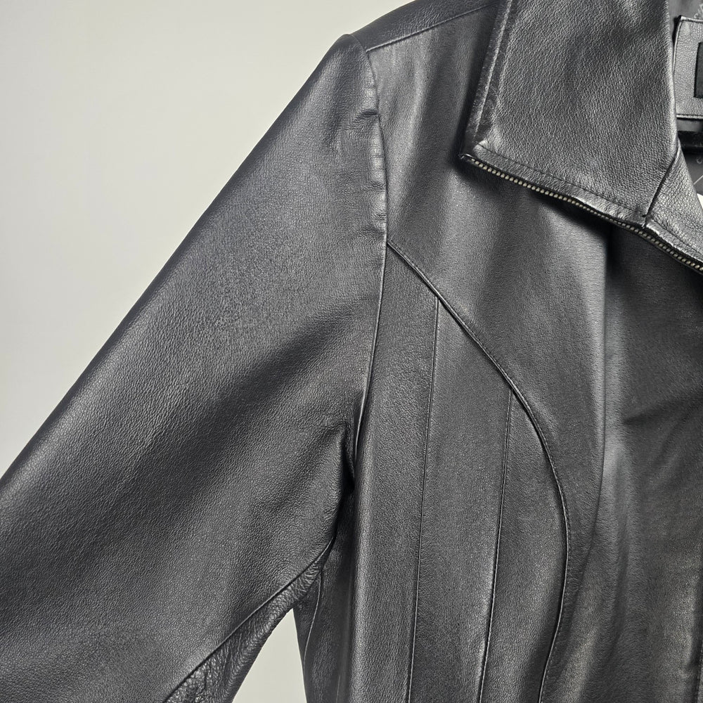 East 5th Women’s Black Genuine Leather Zip Front Jacket – Size 1X