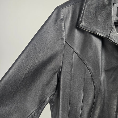 East 5th Women’s Black Genuine Leather Zip Front Jacket – Size 1X
