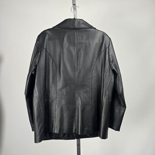 East 5th Women’s Black Genuine Leather Zip Front Jacket – Size 1X