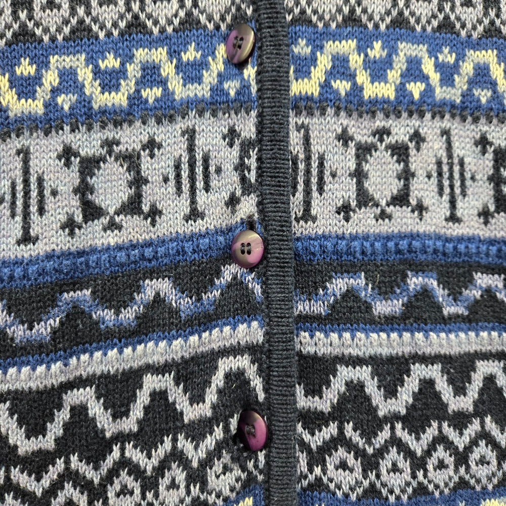 Vintage Northwest Navy Blue Geometric Knit Sweater Vest - Size M