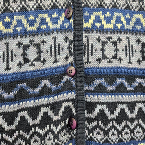 Vintage Northwest Navy Blue Geometric Knit Sweater Vest - Size M