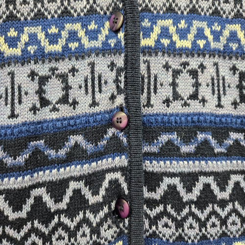 Vintage Northwest Navy Blue Geometric Knit Sweater Vest - Size M