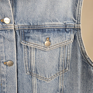 Pilcro Anthropologie Women’s Light Wash Denim Vest Sleeveless Jean Jacket -Size XL