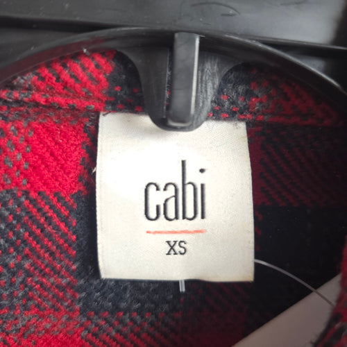 Cabi Women’s Red Black Buffalo Plaid Double Breasted Jacket - Size XS