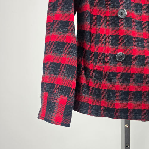 Cabi Women’s Red Black Buffalo Plaid Double Breasted Jacket - Size XS