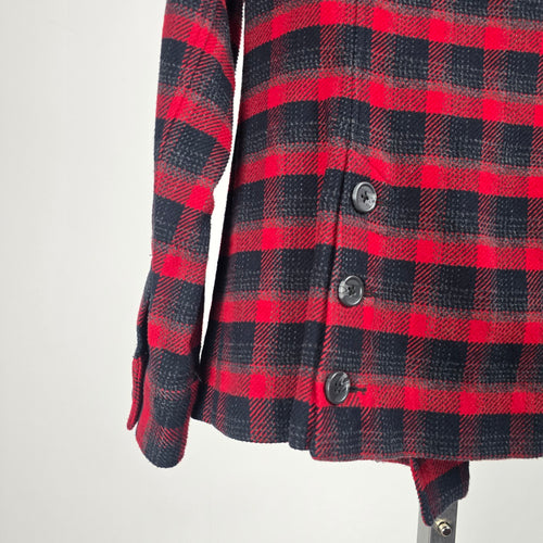 Cabi Women’s Red Black Buffalo Plaid Double Breasted Jacket - Size XS