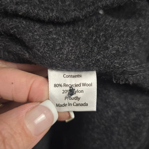 ANIÁN Charcoal Recycled Wool Button-Up Shirt Jacket - Size M