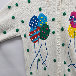 Vintage Rob Paynter Australia Balloon Cream Green Knit Cardigan - Size M