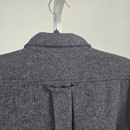 ANIÁN Charcoal Recycled Wool Button-Up Shirt Jacket - Size M