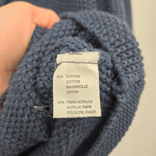 Cocogio Navy Blue Knit Blazer Cardigan Cotton Blend - Size S