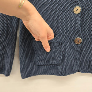 Cocogio Navy Blue Knit Blazer Cardigan Cotton Blend - Size S