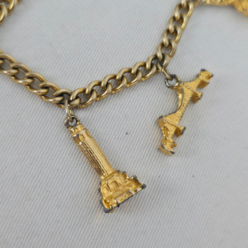 Vintage 1960s San Francisco Travel Souvenir Gold-Tone Charm Bracelet