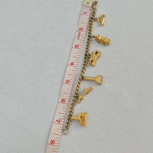 Vintage 1960s San Francisco Travel Souvenir Gold-Tone Charm Bracelet