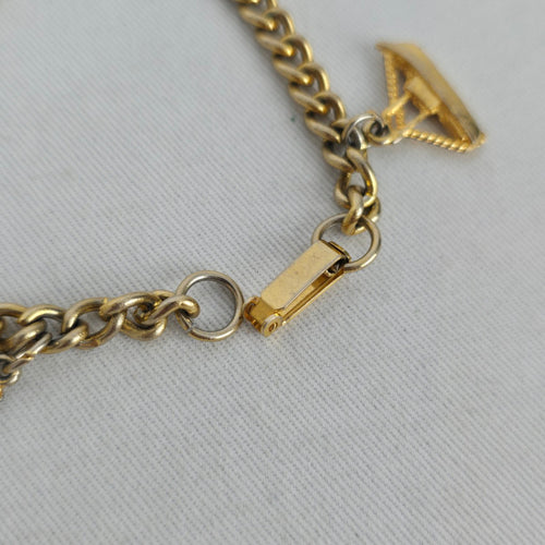 Vintage 1960s San Francisco Travel Souvenir Gold-Tone Charm Bracelet