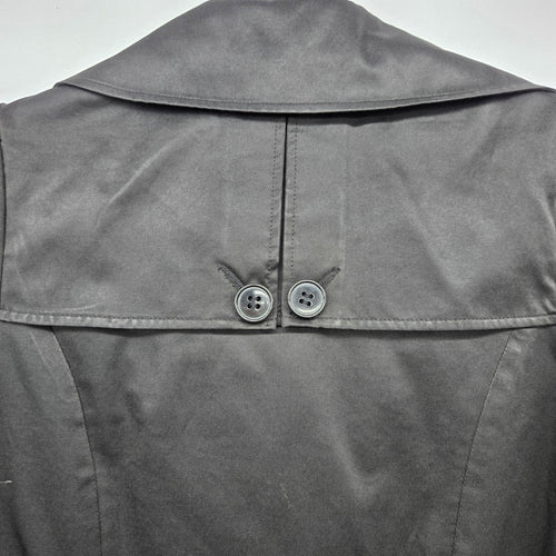 THX Thanx Collection Black Ruffle Trench Coat Belted Jacket - Size S
